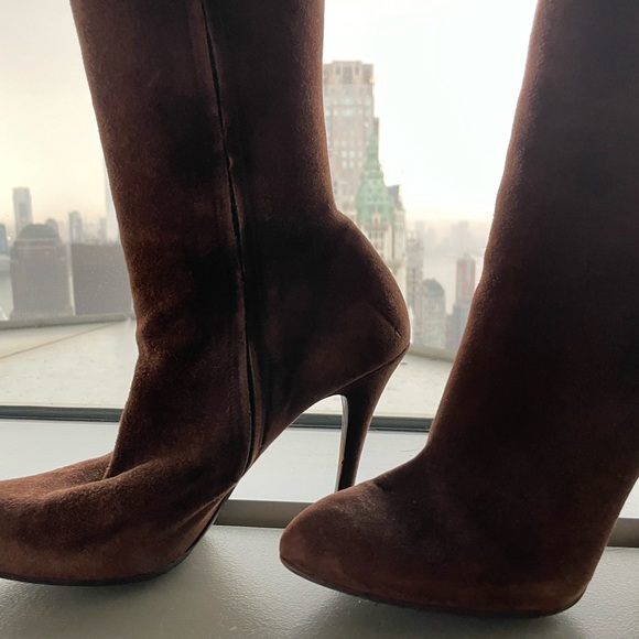 Ralph Lauren Brown Suede Knee High Boots - Picture 3 of 3